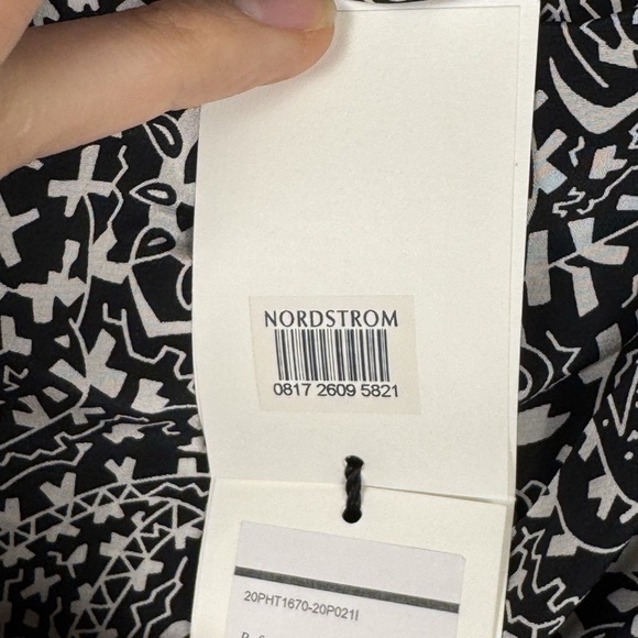 Isabel Marant Top Womens 38 Black White Silk Brinlya Paisley Print Short Sleeve - Picture 5 of 11